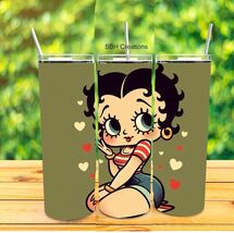 1-20 oz Heart Betty Boop insulated Tumbler with sliding lid and straw - $19.80