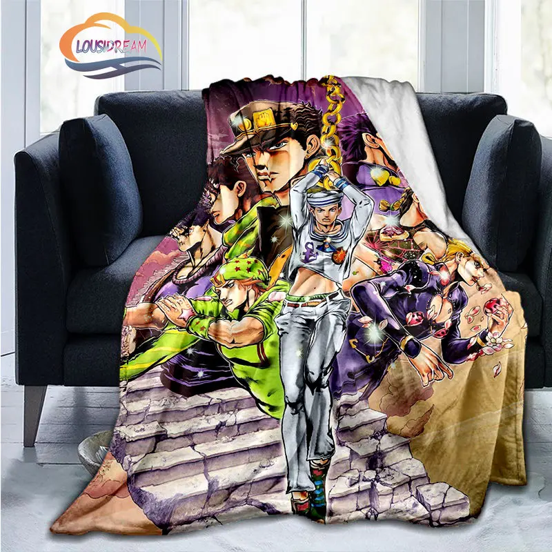 Anime JoJo&#39;s Bizarre Adventure Stone Ocean flannel Blanket Throw blanket Warm - £11.20 GBP+