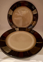 Mikasa Waverly Salad Plates (3) 8-3/4&quot;  Brown beige Tones - £22.06 GBP