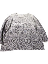 Alfred Dunner Womens Top Multi-Color Size XL Cotton Blend Animal Print Pullover - £14.93 GBP