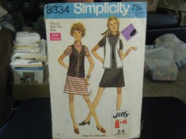 Simplicity 8334 Misses Dress & Vest Pattern - Size 10 Bust 32 1/2 - $11.89