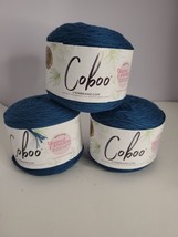 Coboo Lion Brand Cotton/bamboo Rayon Steel Blue Lot Of 3 New! - £13.27 GBP