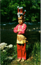 Vtg Postcard, Little Carl ~ Cherokee Indian, Reservation NC, Smoky Mountain - £5.08 GBP