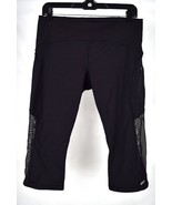 Lululemon Atheltica Crop Black Mesh Yoga Leggings 10 Womens - $89.57 CAD