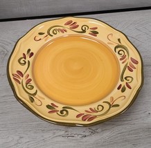 Gibson Design Heritage Park Green Red Scrolls Vine Yellow Dinner Plate 1... - $8.95