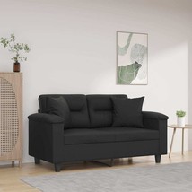2-Seater Sofa with Throw Pillows Black 47.2&quot; Faux Leather - $8,762.71 MXN