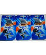 BIC Comfort 3 Disposable Men Shaving Razors Triple Blade 4-pack Lot of 3 - £14.15 GBP