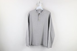 Vintage Gap Mens Medium Blank Heavyweight Ribbed Knit Long Sleeve Henley T-Shirt - £31.18 GBP