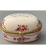 Imperial Porcelain Floral Hinged Trinket Box Psalm 98:4 Make A Joyful Noise - $163.28 MXN