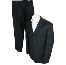 Ted Baker Endurance Striped Blazer Suit 42 L Pants 34 x31 Dark Navy Blue 2 Piece - £31.05 GBP