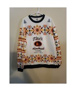Tito&#39;s Vodka Holiday Ugly Christmas Sweater Sweatshirt Pullover Cream Si... - $44.87 CAD
