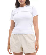 Halfdays Women&#39;s Mollie Performance Short Sleeve T-Shirt White Stretch S... - $48.30 CAD