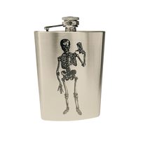 8oz Skeleton time is running out Stainless Steel Flask - £15.63 GBP