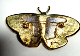 Vintage Silver &amp; Gold Color Lia Sophia Signed Butterfly 2 &amp; 1/2&quot; Brooch - £12.58 GBP
