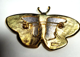 Vintage Silver &amp; Gold Color Lia Sophia Signed Butterfly 2 &amp; 1/2&quot; Brooch - £12.34 GBP