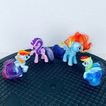 My Little Pony Lot 4 Pretend Play Toy Figures Rainbow Dash Starlight Glimmer - £17.35 GBP