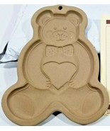 1991 THE PAMPERED CHEF Teddy Bear With Heart Stoneware Cookie Mold - $6.19