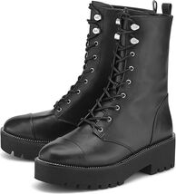 Michael Kors Women's Bryce Leather Platform Zipper Combat Bootie - $64.99