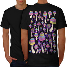 Artsy Mushroom Head Shirt Funny Wood Men T-shirt Back - $12.99