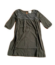 Old Navy Kids Girls Black Crochet Textured Shirred 3/4 Sleeve Shift Dress 6 7 - £15.81 GBP