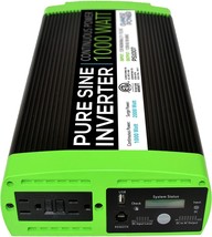 Pure Sine Wave Inverter, Black/Green, Gowise Power 1000W Continuous 2000W Surge - £193.54 GBP