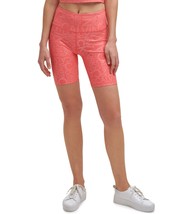 Calvin Klein Womens Activewear Printed Bike Shorts,Logo Line Radiance,Large - $31.44