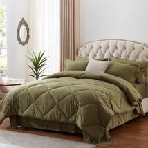 Bed In A Bag Comforter Sets Queen Olive Green All Season Down Alternativ... - $82.99