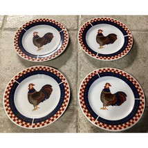 Set of 4 ~ Vintage Majesticware by Oneida &quot;CALICO ROOSTER&quot; Salad Plates ... - $14.53
