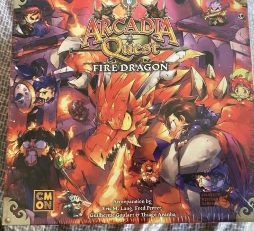 Arcadia Quest Fire  Dragon Expansion CMON, New in box, Sealed - $59.00