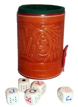 Cubilete Leather Dice Cup Play Casino Traditional Game Handcrafted In Mexico New - $24.70