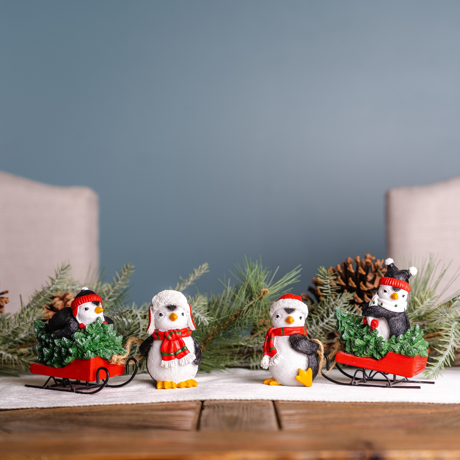 Playful Penguins with Sled Figurine (Set of 2) - $54.38