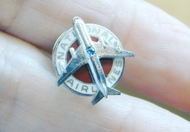 Vintage National Airlines Service Award Lapel Pin Sterling Enamel Sapphire - £39.50 GBP