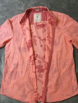 Pink Guess Dillon Slim Fit Short Sleeve Button Down Front Mens Floral Shirt XL - £30.63 GBP