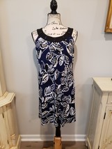 En Focus Sleeveless Tunic or Summer Dress Size 10 Blue Black White - $11.88