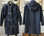 JG Hook Charcoal Grey Wool Hooded Duffle Coat Horn Loop XL - $61.20