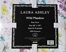 NIP Laura Ashley "Wild Meadow" Tablecloth 60 x102 Spring Floral Pink Yellow Blue - $47.41