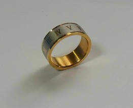 Stainless Steel Mens Roman Numerals Ring - $297.80 MXN