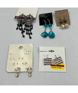 Various Dangle Drop Pierced Earrings Lot Beaded Flag Jewelry Wear - £17.11 GBP