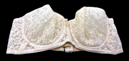 Warners Bra Strapless Size 34 B 35 Vintage White Lace USA Made Pretty 1960s - £42.00 GBP