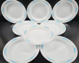 8 Corelle Morningsong Rim Soup Bowls Set Corning Floral White Serving Di... - $88.77
