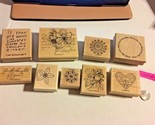  Stamping Up! + 9 Wood Craft Stamps Variety Lot #2 SKU 035-051 - £7.85 GBP