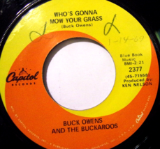 Buck Owens-Who&#39;s Gonna Mow Your Grass / There&#39;s Gotta Be Some Cha-45rpm-1969-VG+ - £7.97 GBP
