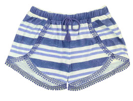 DKNY Girls Beautiful Crochet Lace Shorts,Striped Purle/White,6X - $19.80