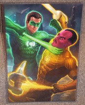 The Green Lantern vs Sinestro Glossy Art Print 11 x 17 In Hard Plastic Sleeve - £19.58 GBP