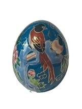 Cloisonne Faberge Egg France Peacock Tropical vtg antique Figurine Birds Floral - £30.77 GBP