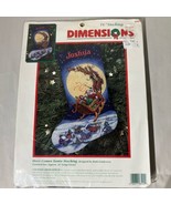 HERE COMES SANTA STOCKING (VTG 1996) Dimensions Counted Cross Stitch Kit... - $74.32 CAD