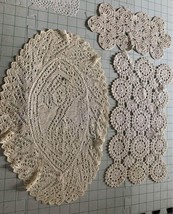 Vintage hand Crocheted Doilies Set of 3 #18 - £9.11 GBP