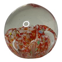 Vintage Art Glass Paperweight Orb Shaped End of Day Spatter Air Trap Bubble - £16.81 GBP