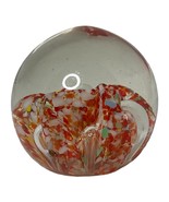 Vintage Art Glass Paperweight Orb Shaped End of Day Spatter Air Trap Bubble - £15.80 GBP