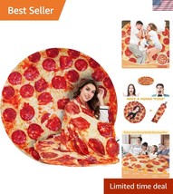 Cozy 80-Inch Round Flannel Pizza Blanket - Ideal for Travel, Napping &amp; L... - $1,035.58 MXN